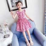 2022 Girls Dresses Teen Girl Dress Princess Flowers for Kids Dresses Sleeveless Vestidos Teenage Girls Clothing 9 10 12 13 Years