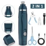2in1 Pet Dog Cat Nail Grinder Polisher Paw Foot Hair Clippers Remover Trimmer USB Rechargeable for Dog Hair Shaving Nail Scissor