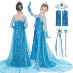 3 5 6 8 10 Years Girls Snow Queen 2 Elsa Dress Kids Cosplay Costume Children Birthday Party Clothing Girls Princess Costume