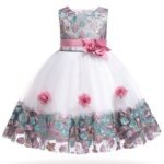 Girls Dress For Kids Baby Lace Embroidery Princess Elegant Flower Birthday Party Girl Dress Toddler baptism Clothes 2-8 Years