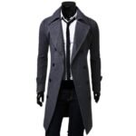 High Quality Trench Coat Men's Fashion Long Brand Autumn Jacket Self-Cultivation Solid Color Men's Coat Double-Breasted Jacket