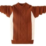Kids Knitted Pullover Sweater Autumn/Winter Children Patchwork Warm Sweater For Teen Big Boys 6 8 10 12 14 16 Years Dwq567