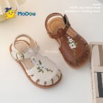 Mo Dou 2022 Spring And Summer New Style Sandals Ultrafiber Skin Vamp Skin Friendly Lining Rubber Sole Hook And Loop Breather