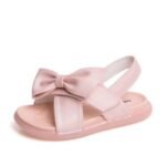 New Summer Kids Sandals For Girls Leather Toddler Shoes Bowtie Soft Sole Sandale Enfant Fille Fashion Slippers For Children