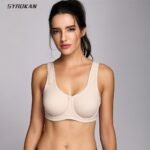 SYROKAN Sports Bra Women's Spandex Max Control Solid High Impact Plus Size Underwire Tops Sportswea Ins Popular