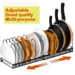 Storage Holder Pots Organizer Tableware Rack Kitchen Drawer Cabinets Expandable Iron Material Multi-function Lid Chopping