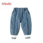 hibobi Kids Jeans Daily Toddler Denim Trousers Micro Stretch Solid Color Children Boys Autumn Regular Pants